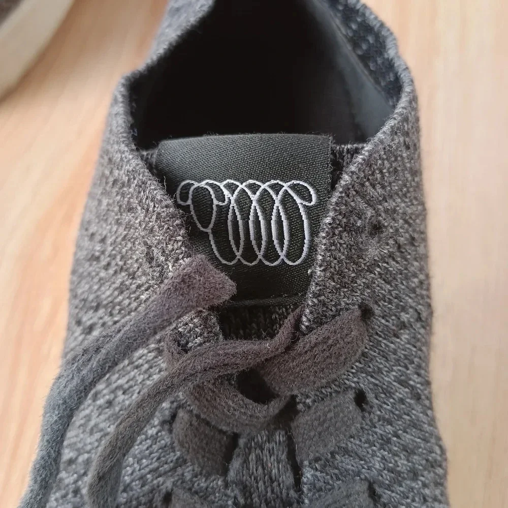 WOOLLOOMOOLOO Darwin Gray Wool Lace Up Sneakers Shoes Size 39 EU 8-8.5 US